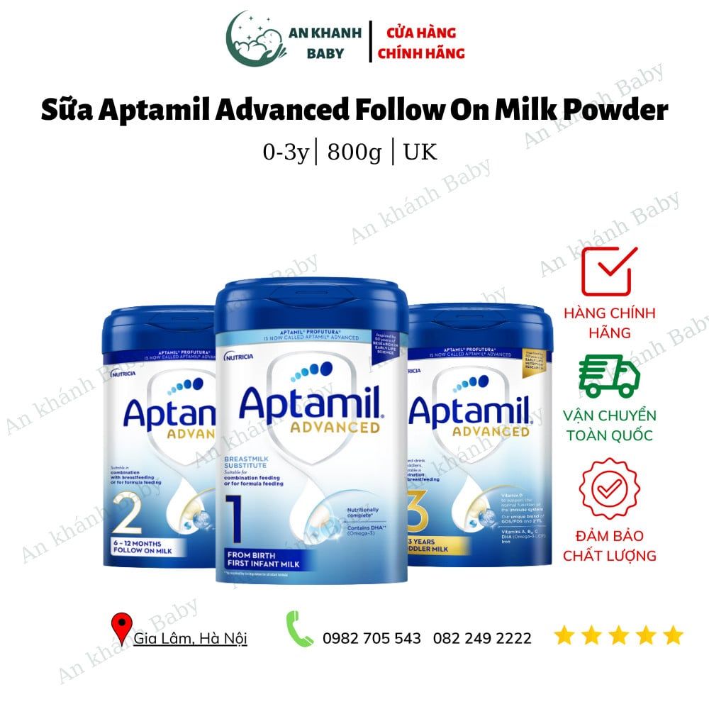  Sữa Aptamil Advanced UK màu xanh mới - số 1 cho bé 0-6m 800g 