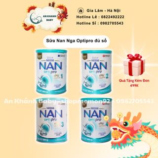  SỮA NAN NGA OPTIPRO HMO mẫu mới đủ số 800gr Số 1, 2, 3, 4 [Date 2025] 
