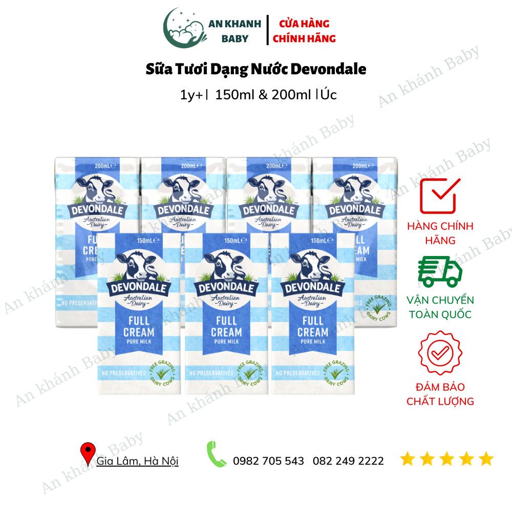  Sữa Tươi Devondale Úc Thùng 24 Hộp X 200ml - Nguyên kem 
