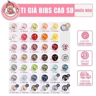  Ti Giả BIBS Cao su Đan Mạch Chính Hãng Cho Bé Tặng Kèm Nắp Trứng - hàng chính hãng 