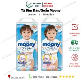 [MOONY NỘI ĐỊA] Tã bỉm Dán/Quần MOONY đủ size Nb90/S84/M64/L54/M58/L44/XL38 