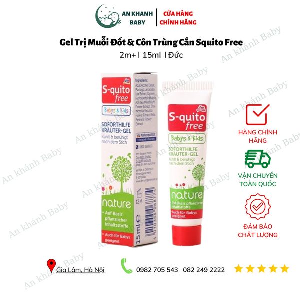 Kem Trị Muỗi Đốt S Quito Free Cho Babys & Kids Từ Thảo Dược Thiên Nhiên - 15 ml 