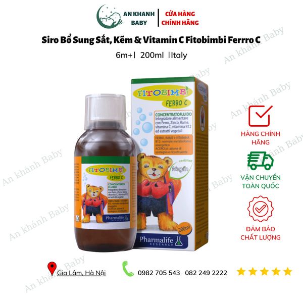  Siro FitoBimbi Ferro C Hỗ Trợ Bổ Sung Sắt Và Kẽm Cho Trẻ - 200ml 