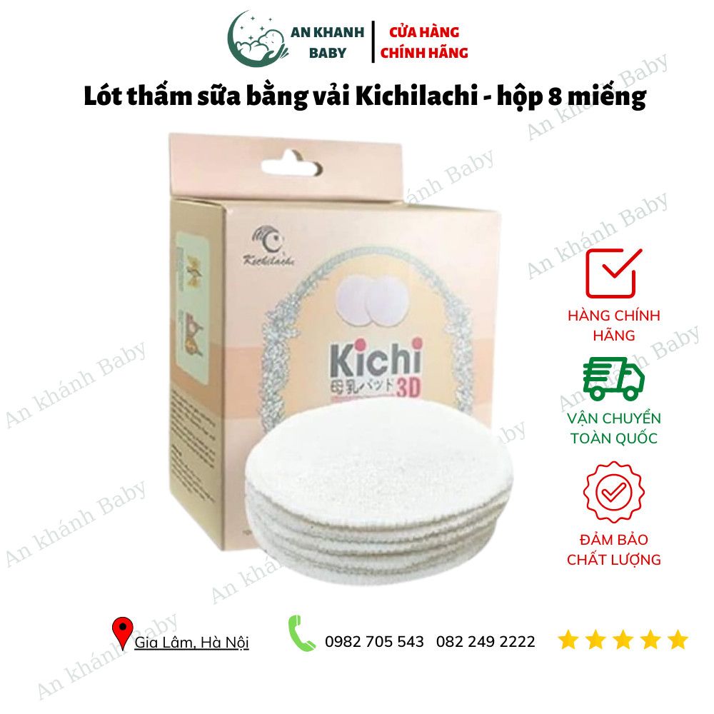  Lót thấm sữa bằng vải Kichilachi - hộp 8 miếng 