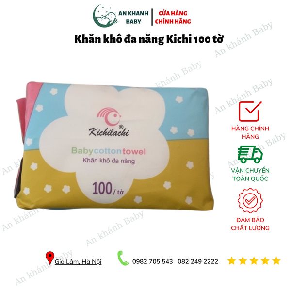  Khăn khô đa năng Kichi 100 tờ 