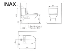 BÀN CẦU 1 KHỐI INAX AC-969VN
