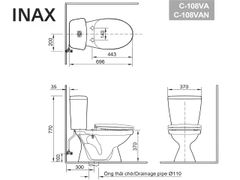 BÀN CẦU 2 KHỐI INAX C-108VAN