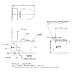 BÀN CẦU ĐIỆN TỬ TOTO CS326DW14