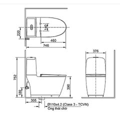 BÀN CẦU 2 KHỐI INAX AC-602VN