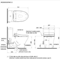 BÀN CẦU ĐIỆN TỬ TOTO MS889DRW11