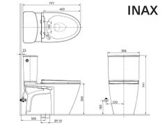 BÀN CẦU INAX ACT-602VN (ACT602VN) 2 KHỐI DÒNG S200 XẢ KHÔNG CHẠM