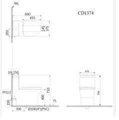 BÀN CẦU 1 KHỐI CAESAR C1374