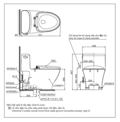 BÀN CẦU ĐIỆN TỬ TOTO MS887RW16