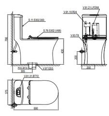 BÀN CẦU MỘT KHỐI SANFI S302