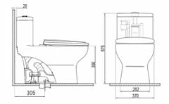 BÀN CẦU MỘT KHỐI SANFI S309