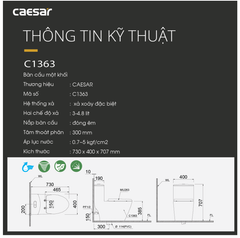BÀN CẦU 1 KHỐI CAESAR C1363