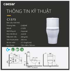 BÀN CẦU 1 KHỐI CAESAR C1375