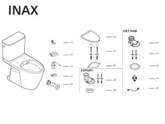 BÀN CẦU INAX ACT-602VN (ACT602VN) 2 KHỐI DÒNG S200 XẢ KHÔNG CHẠM
