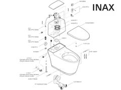 BÀN CẦU INAX ACT-832VN (ACT832VN) 2 KHỐI DÒNG XẢ KHÔNG CHẠM