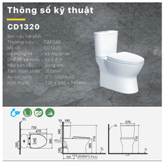 BÀN CẦU 2 KHỐI CAESAR CD1320