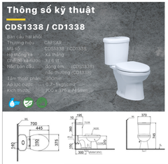 BÀN CẦU 2 KHỐI CAESAR CD1338/ CDS1338
