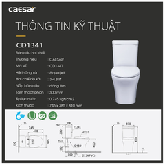 BÀN CẦU 2 KHỐI CAESAR CD1341