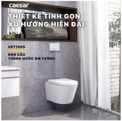 BÀN CẦU TREO TƯỜNG CAESAR CPT1505 KÉT ÂM TƯỜNG