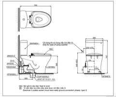 BÀN CẦU TOTO CS769DRE2 NẮP RỬA CƠ TCW07S
