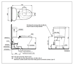 BÀN CẦU TOTO CS769DRE4 NẮP RỬA CƠ TCW1211A