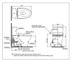 BÀN CẦU ĐIỆN TỬ TOTO CS838CDW17