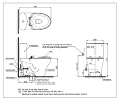 BÀN CẦU TOTO CS838DE4 NẮP RỬA CƠ TCW1211A