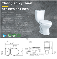 BÀN CẦU 2 KHỐI CAESAR CT1325/ CTS1325