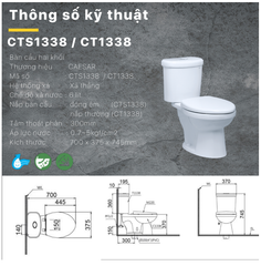 BÀN CẦU 2 KHỐI CAESAR CPT1338/ CTS 1338