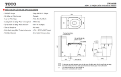 BÀN CẦU ĐIỆN TỬ TOTO CW166RB/TCF33320GAA/T53P100VR