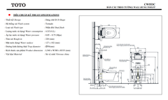 BÀN CẦU TREO TƯỜNG DẤU DÂY TOTO CW553C/TCF34570GAA/WH172AAT