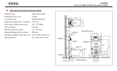BÀN CẦU TREO TƯỜNG DẤU DÂY TOTO CW553C/TCF33370GAA/WH172AT/TCA465
