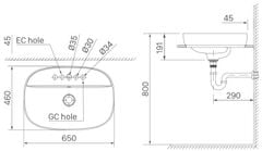 CHẬU LAVABO ĐẶT BÀN INAX AL-652V