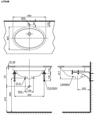 CHẬU LAVABO ÂM BÀN TOTO LT548