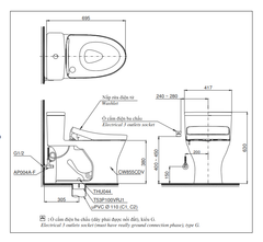 BÀN CẦU ĐIỆN TỬ TOTO MS855CDW15