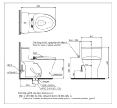 BÀN CẦU ĐIỆN TỬ TOTO MS855DW14