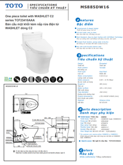 BÀN CẦU ĐIỆN TỬ TOTO MS885DW16