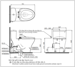 BÀN CẦU TOTO MS885DT2 NẮP ĐÓNG ÊM TC393VS