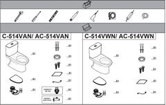 BÀN CẦU 2 KHỐI INAX AC-514VWN