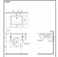 CHẬU LAVABO ÂM BÀN TOTO LT505T