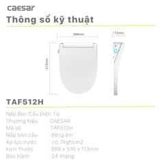 NẮP BÀN CẦU ĐIỆN TỬ SIÊU SẠCH TAF512H