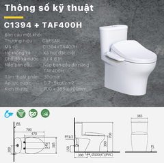 BÀN CẦU ĐIỆN TỬ C1394F + TAF400H