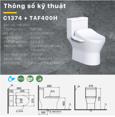 BÀN CẦU ĐIỆN TỬ C1374F + TAF400H