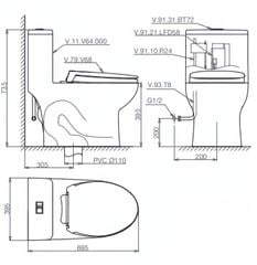 BÀN CẦU MỘT KHỐI V64