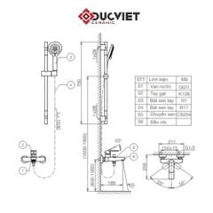 Sen tắm nóng lạnh thanh trượt Sanfi SF505