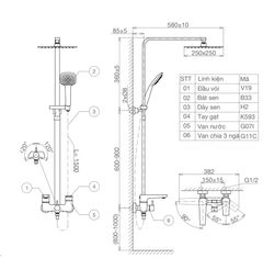 Sen tắm cây nóng lạnh Sanfi SF593